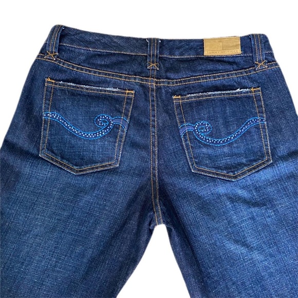 vintage Y2K Tommy Hilfiger Low Rise Flare dark wash jeans w blue rhinestone - Picture 4 of 4